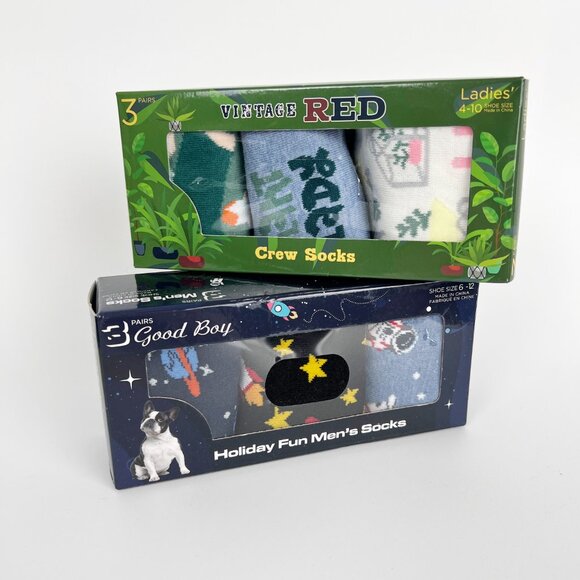 New Sock Bundle Lot Two Sets Stocking Stuffers Christmas Gifts Mom Dad Presents - Picture 5 of 5